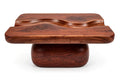 River Flow Coffee Table - Solid Mahogany Sculptural Coffee Table with Carved River Channel | Handcrafted